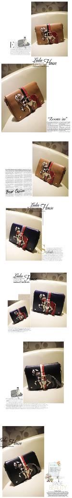 กระเป๋าLulu House รุ่นL75-03BluBrBl/br  กระเป๋าแฟชั่นเกาหลี นำเข้าคุณภาพดีราคาถูก การันตีความสวยค่ะ 